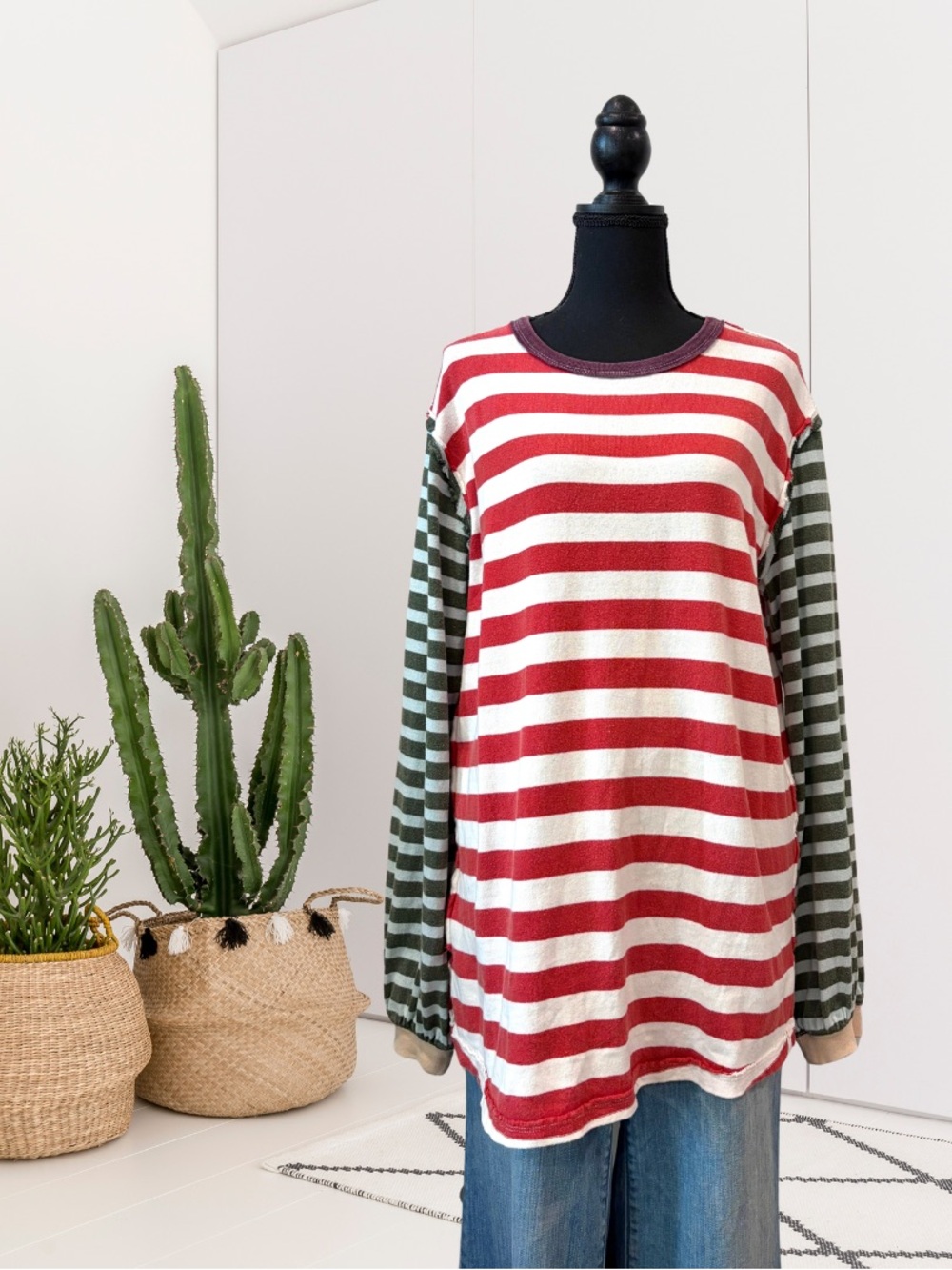 We The Free People Sawyer Striped Oversized Long Sleeve Top